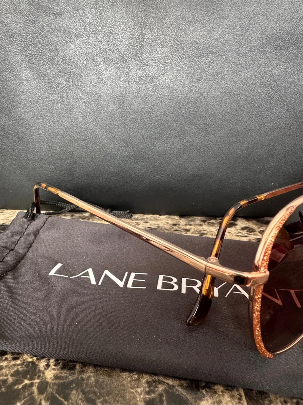 Lane Bryant Rose Gold Aviator Sunglasses with Brown Lenses